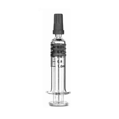 Seringue en verre d'huile du chanvre CBD de la seringue 1mL d'astuce de serrure de Luer Silp Luer de Borosilicate