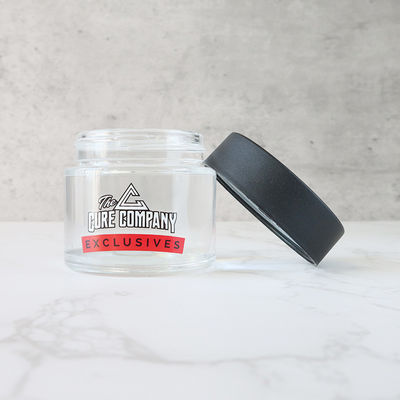 CR Bouteille de fleurs Jars résistant aux enfants étanche à l'air et à l'odeur étanche à l'odeur Black Cap à vis Jars en verre pour les gommes stockage des herbes