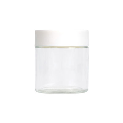 Le pot clair de l'mauvaise herbe 3oz directement a dégrossi pot en verre de cachette de fleur sec par 3.5g