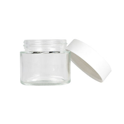 pot 2oz en verre clair avec le verre de empaquetage de mauvaise herbe résistante de chapeau d'enfant