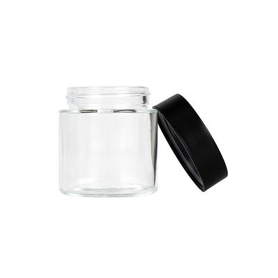 Preuve en verre résistante d'odeur de pot de mauvaise herbe d'enfant large de bouche