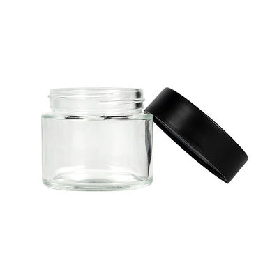pot 2oz en verre clair avec le verre de empaquetage de mauvaise herbe résistante de chapeau d'enfant
