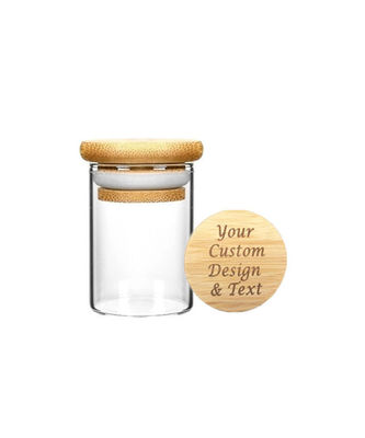 Pot d'épice en verre de Borosilicate de stockage de nourriture avec le couvercle en bambou pour la céréale de farine de nouilles d'herbes