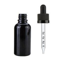 Compte-gouttes en verre résistants d'enfant gradué pour les huiles essentielles Matt Black