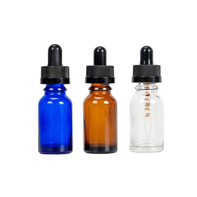 Bouteille en verre claire de compte-gouttes de bleu de cobalt pour le sérum 50ml 100ml d'huile essentielle