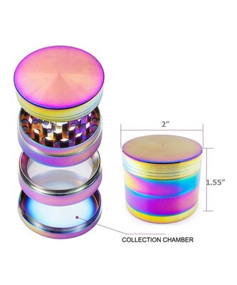4 couches d'arc-en-ciel en métal d'alliage de Herb Tobacco Grinder Portable Zinc