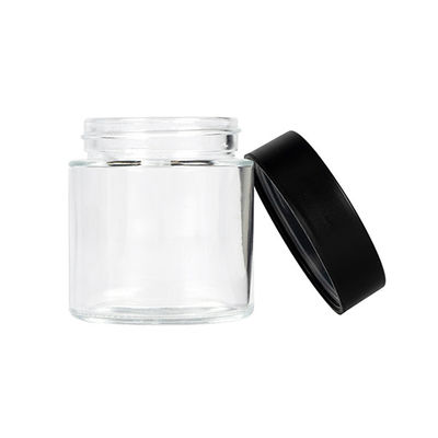 Le pot en verre sûr de mauvaise herbe d'enfant pot de fleur de 1/8 once CBD a directement dégrossi