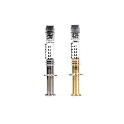 Fuite en verre argentée de serrure de Luer de seringue du plongeur 1ml en métal d'or libre
