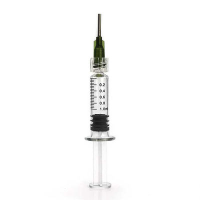 Seringues en verre de concentré du chanvre CBD de la serrure 1mL de Luer de seringue avec les aiguilles émoussées