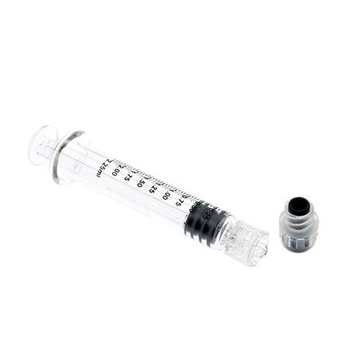 2,25 seringue en verre de serrure de Luer d'huile de ml CBD avec le plongeur en plastique