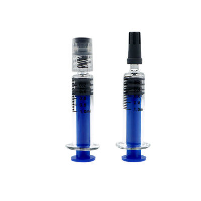 Le paquet fait sur commande en verre 1ml de mauvaise herbe de Borosilicate a coloré la seringue de serrure de Luer pour l'huile de concentré