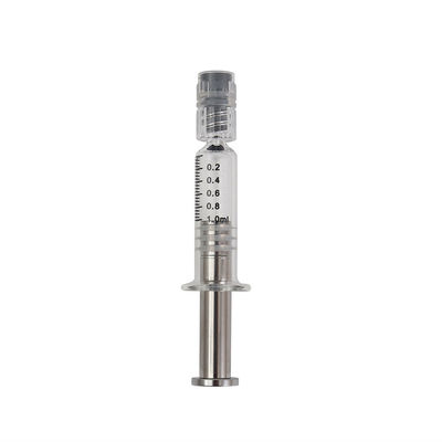Fuite en verre argentée de serrure de Luer de seringue du plongeur 1ml en métal d'or libre