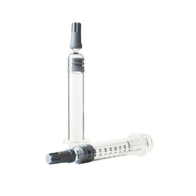 2,25 seringue en verre de serrure de Luer d'huile de ml CBD avec le plongeur en plastique