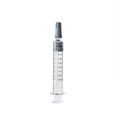 Seringue en verre 2.25ml de serrure stérile réutilisable de Luer pour l'huile du chanvre CBD