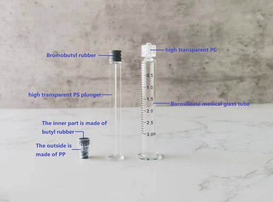 1 ml 2,25 ml 3 ml 5 ml Seringues de borosilicate pré-remplies Seringues en plastique métallique Seringues à verrouillage Luer 5 ml Seringues en verre 1 ml