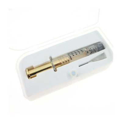 Seringue en verre de serrure du Borosilicate 1mL Luer avec de l'argent en métal ou le plongeur d'or en métal