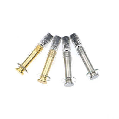Seringue en verre de serrure du Borosilicate 1mL Luer avec de l'argent en métal ou le plongeur d'or en métal