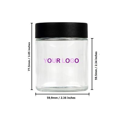 Pot d'emballage de mauvaise herbe de centre de détection et de contrôle 4oz clair avec le pot de  en verre de couvercle de vis