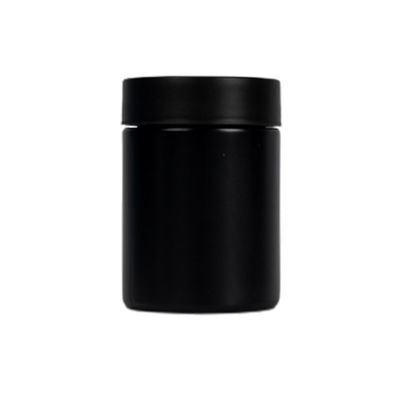 5oz Matte Black Glass Weed Jar avec le chapeau résistant d'enfant