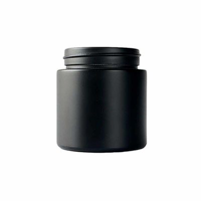 Pot en verre de fleur de noir huitième du pot 3oz de mauvaise herbe d'emballage de marijuana