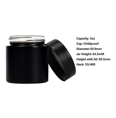 pot en verre D60 * taille de mauvaise herbe de la capacité 3oz/90ml de H52 millimètre