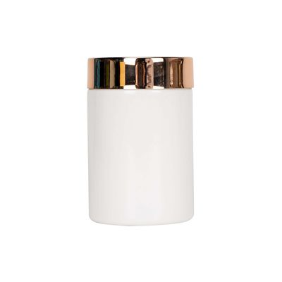 Pot blanc dégrossi droit d'ANIMAL FAMILIER de pot en plastique de l'mauvaise herbe 5oz avec le couvercle résistant d'enfant