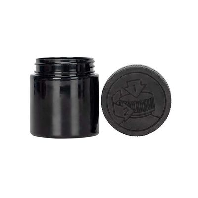 les  en plastique noirs de fleur de pot de l'mauvaise herbe 4oz cognent l'emballage avec le chapeau