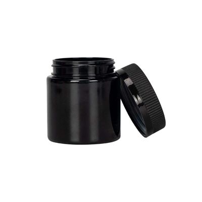 les  en plastique noirs de fleur de pot de l'mauvaise herbe 4oz cognent l'emballage avec le chapeau