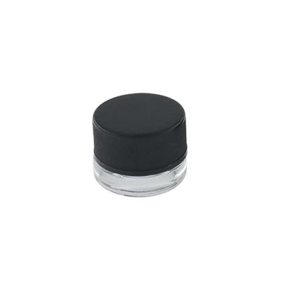 Conteneur à bouchon vissable en verre de concentré du pot 5ml de chapeau de concentré clair noir de cire