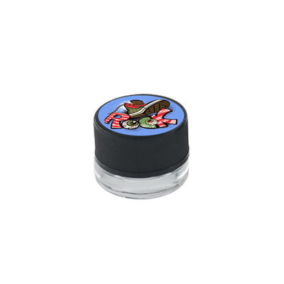 Conteneur à bouchon vissable en verre de concentré du pot 5ml de chapeau de concentré clair noir de cire