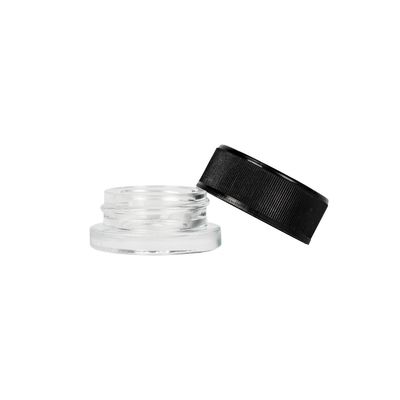 7 ml de flacon en verre concentré à fond épais avec couvercle noir et étanche aux enfants