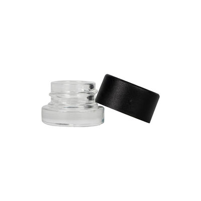 Conteneur à bouchon vissable en verre de concentré du pot 5ml de chapeau de concentré clair noir de cire