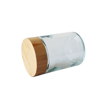 Pot en verre sans danger pour les enfants de grand couvercle en bambou de la taille 18oz pour la fleur de CBD