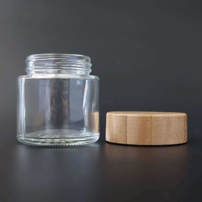 pot en verre de mauvaise herbe de preuve d'odeur de l'espace libre 3.5g pour le logo fait sur commande de fleurs sèches