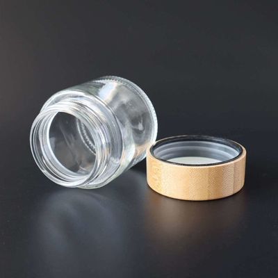 pot en verre de mauvaise herbe de preuve d'odeur de l'espace libre 3.5g pour le logo fait sur commande de fleurs sèches