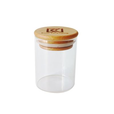 Pot large en verre en bois de fleur de chanvre de bouche du pot 1-18oz de Borosilicate de couvercle d'aspiration