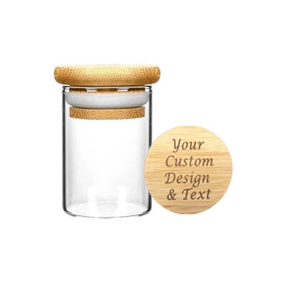 Le multiple classe le pot en verre clair de Borosilicate avec le couvercle scellé par silicone en bambou