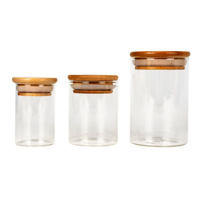 Pots hermétiques de stockage en verre de Borosilicate de nourriture pour le thé d'herbes