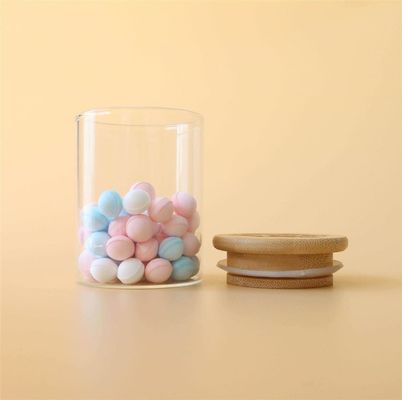 boîte métallique en bois de pot en verre de Borosilicate de couvercle de l'aspiration 3oz pour l'affichage de stockage