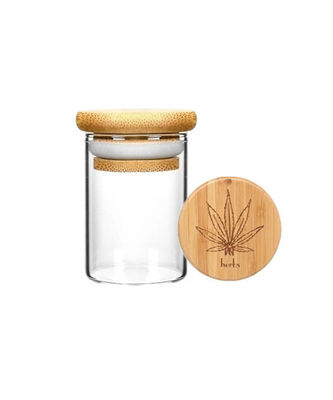 Bouteille en verre borosilicate résistant aux températures élevées avec couvercle d'aspiration en bois