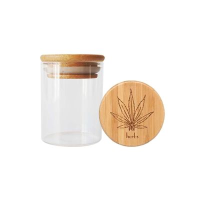 Pot large en verre en bois de fleur de chanvre de bouche du pot 1-18oz de Borosilicate de couvercle d'aspiration