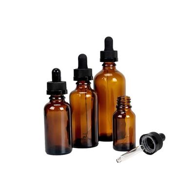 Bouteille à goutte à goutte en verre à bouchon étanche à la manipulation pour l'huile de THC Ambre Bleu Noir Bouteille en verre résistante aux enfants avec goutte à goutte