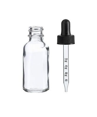 bouteilles en verre claires transparentes de teinture de verre à bouteilles du compte-gouttes 30ml