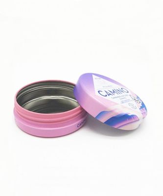 Emballage gommeux résistant de produits de Tin Boxes With Lids CBD de rond d'enfant