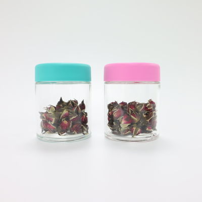2 oz 3 oz Logo personnalisé Bouteille à herbe en verre avec bouchon à vis résistant aux enfants