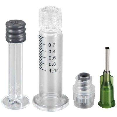 Seringue en verre à huile de CBD Luer Lock THC Seringue à huile de THC 1 ml Seringue en verre à capuche Luer vide