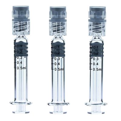 0.5 ml Luer Slip Luer Lock Borosilicate Seringues en verre pour huile de CBD