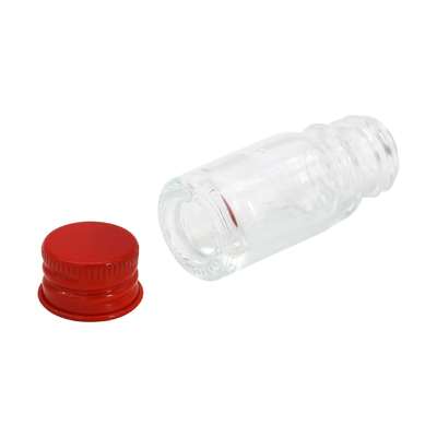 Logo personnalisé huile de médicament concentrée 5 ml bouteille en verre pot avec couvercle métallique rouge