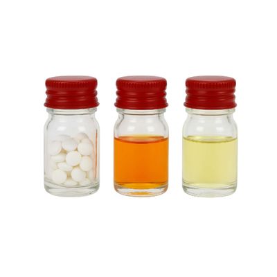 Logo personnalisé huile de médicament concentrée 5 ml bouteille en verre pot avec couvercle métallique rouge